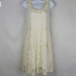 American Rag Cream Colored Lace/Crochet Dress Sz M